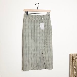 WAYF - Plaid Midi Pencil Wrap Skirt - NWT